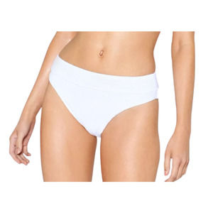 NWOT Nasty Gal Women's Alina High Waisted Sz XS Ribbed Bikini Bottom White